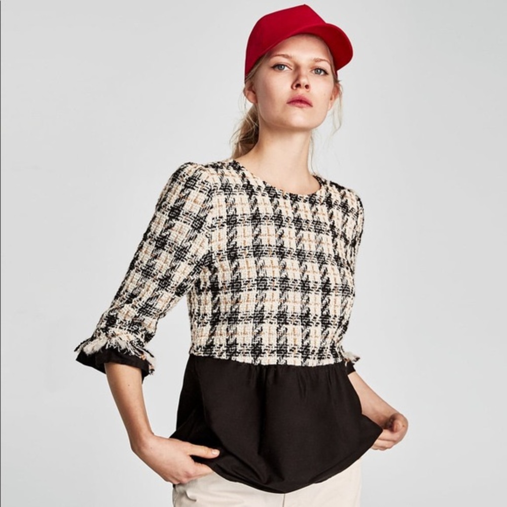 Zara Basic Collection Tweed Peplum